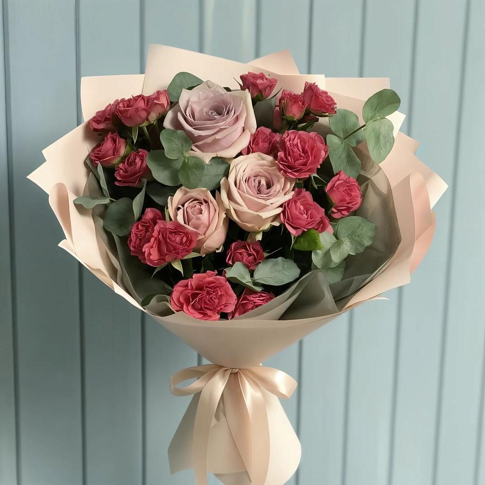 Букет цветов из: Гвоздики и Розы в Емельяновке
