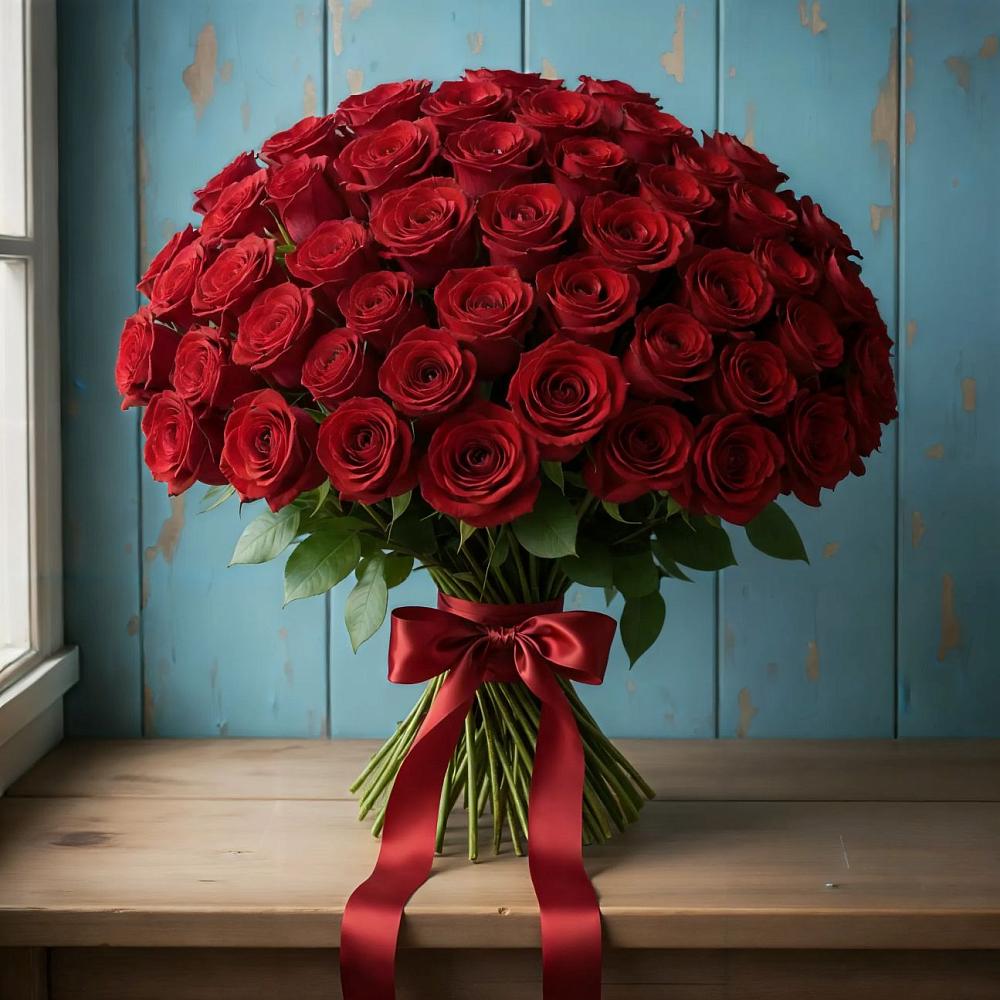 Букет Красные розы Блэк Меджик в Емельяновке