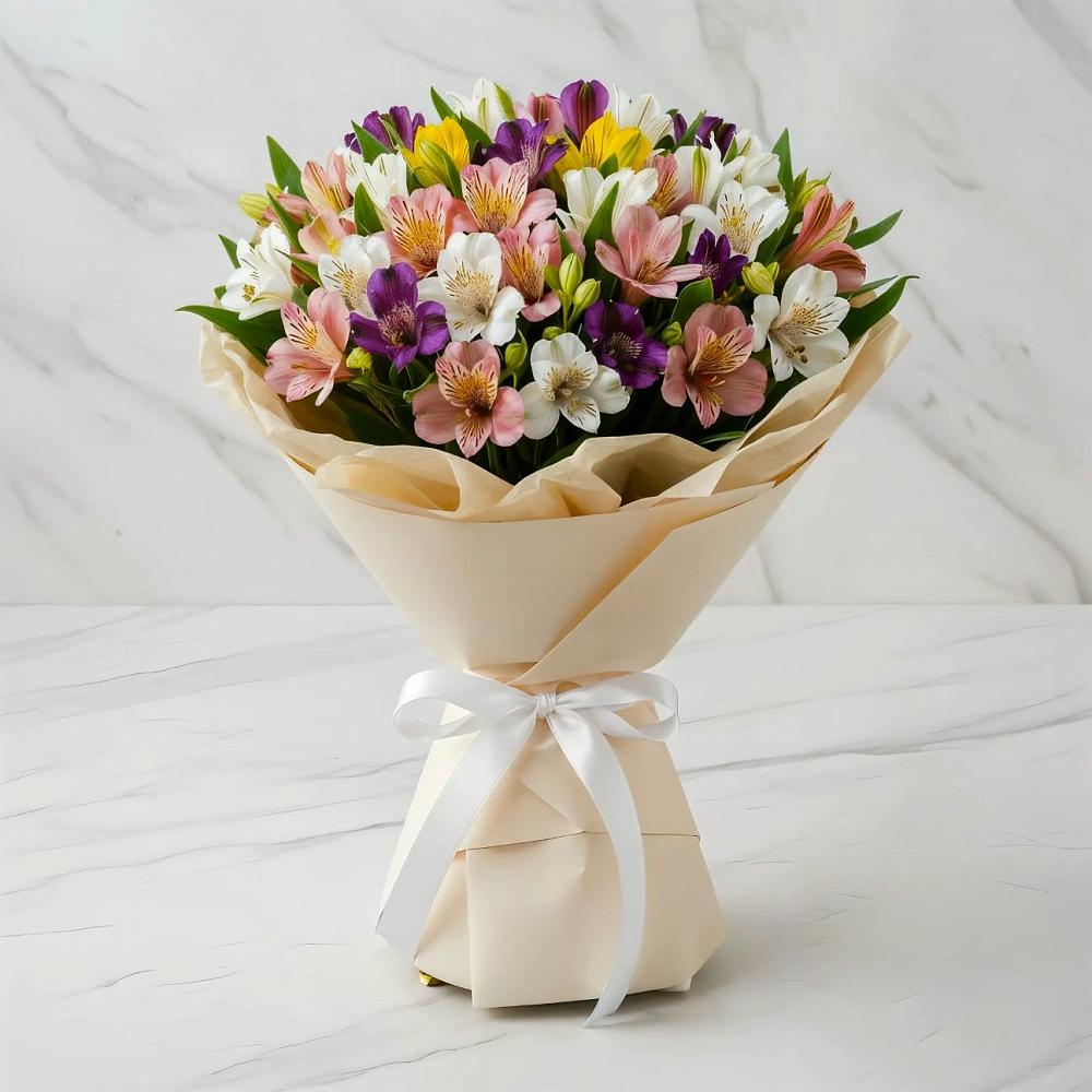 Букет цветов из: Альстромерии в Емельяновке