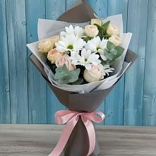 Букет цветов из:  Хризантемы и Розы #REPLACE_PRED# Емельяновке