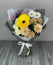 Букет цветов из:  Розы, Герберы и Хризантемы #REPLACE_PRED# Емельяновке