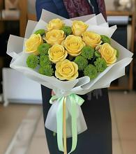 Букет цветов из:  Хризантемы и Розы в Емельяновке