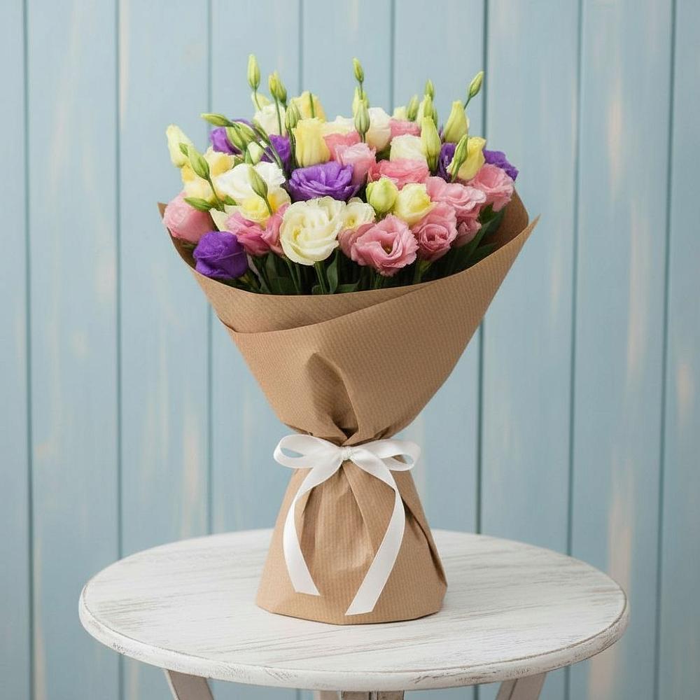 Букет цветов из: Лизиантусы в Емельяновке