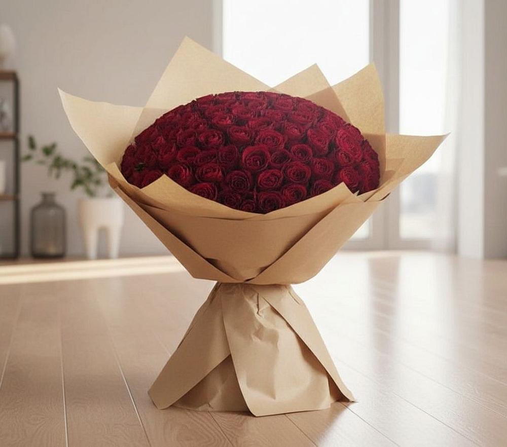 Букет 101 Красная роза в Емельяновке