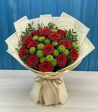 Букет цветов из:  Розы и Хризантемы в Емельяновке