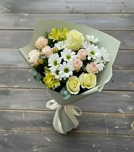 Букет цветов из:  Альстромерии, Розы и Хризантемы #REPLACE_PRED# Емельяновке