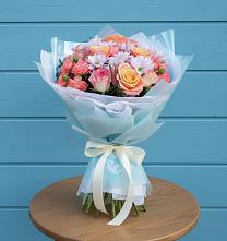 Букет цветов из:  Хризантемы и Розы в Емельяновке