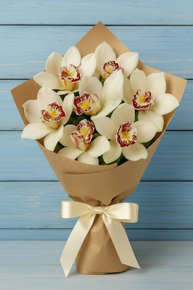 Букет цветов из: Орхидеи и Розы в Емельяновке