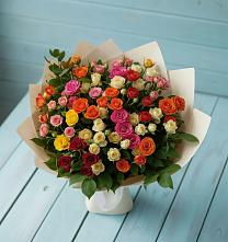Букет Микс из разноцветных кустовых роз #REPLACE_PRED# Емельяновке