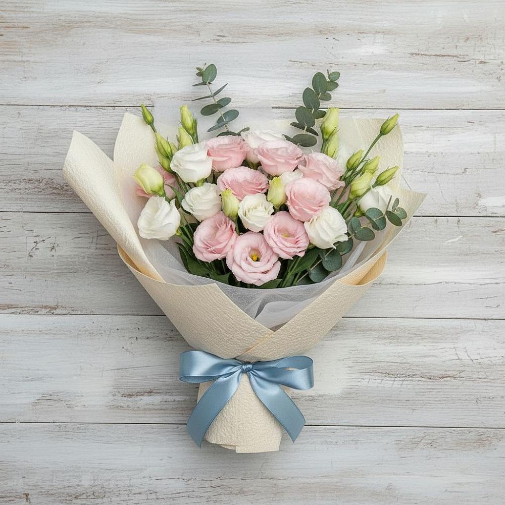 Букет цветов из: Лизиантусы в Емельяновке